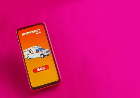 Smartphone with emergency application interface and sos button Photos
