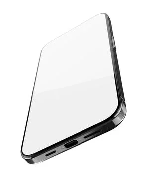 Smartphone with an empty, modern, bezel-less design, view from the bottom Stock Photos