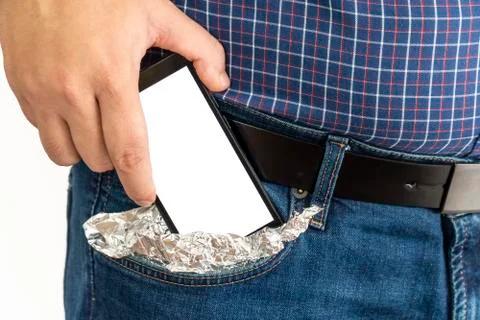 Smartphone with empty screen in a pocket Stock Photos