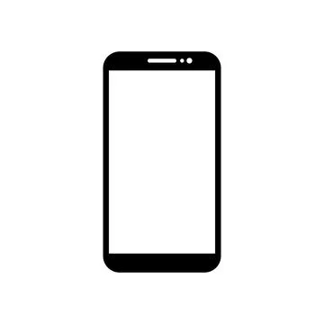 Smartphone with a empty white screen isolated on a white background. Vector.. Stock Illustration