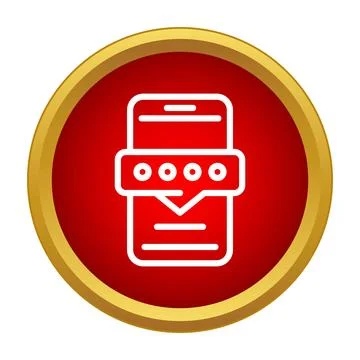 Smartphone entering password lock screen security icon Stock Illustration