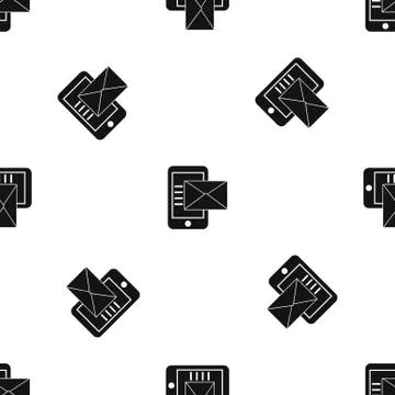 Smartphone with envelope pattern seamless black Illustrazione stock