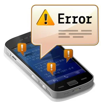 Smartphone with error message bubble Stock-Illustration