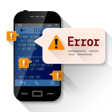 Smartphone with error message bubble Stock-Illustration
