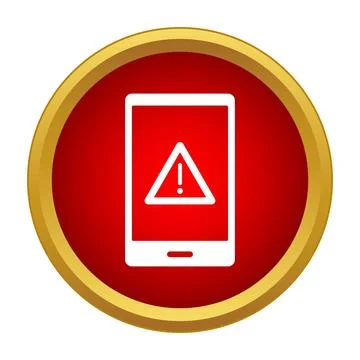 Smartphone with error notification icon on screen Stock Illustration
