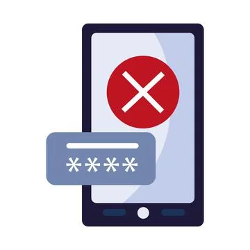 Smartphone error password Stock Illustration