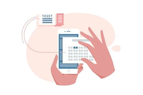 Smartphone Event Booking Stock Illustration