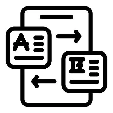 Smartphone exchanging text documents using arrows イラスト素材