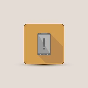 Smartphone with exclamation mark Stock Illustration