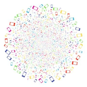 Smartphone Exploding Cluster イラスト素材