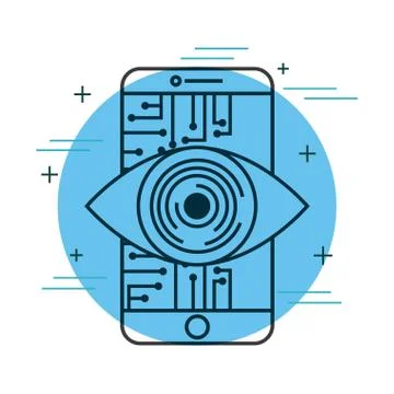 Smartphone eye intelligence technology digital Stock-Illustration