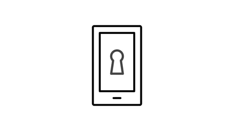 A smartphone featuring a prominent lock icon, indicating a secure device or.. 스톡 동영상 333102709