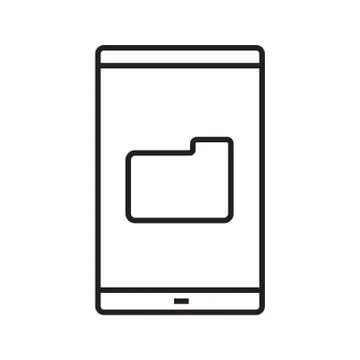 Smartphone file manager linear icon Stock Illustration