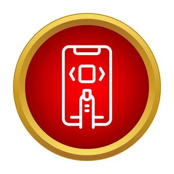 Smartphone finger touching screen for biometric security 스톡 일러스트
