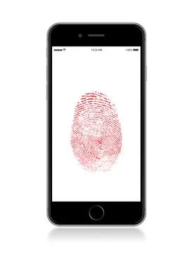 Smartphone fingerprint app Illustrazione stock