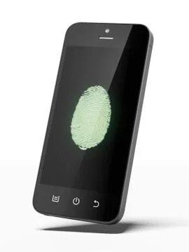 Smartphone with fingerprint 库存插图