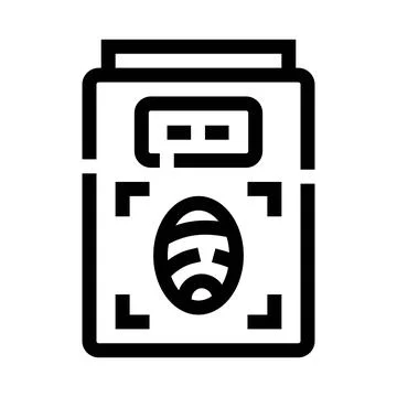 Smartphone with fingerprint scan for biometric identification Stock Illustration