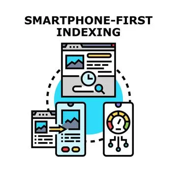 Smartphone first indexing concept illustration Illustrazione stock