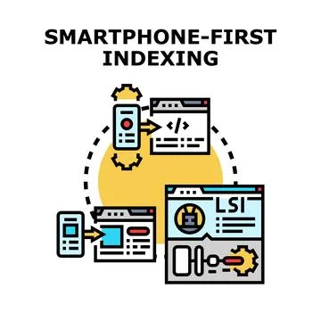 Smartphone first indexing concept illustration Stock Illustration