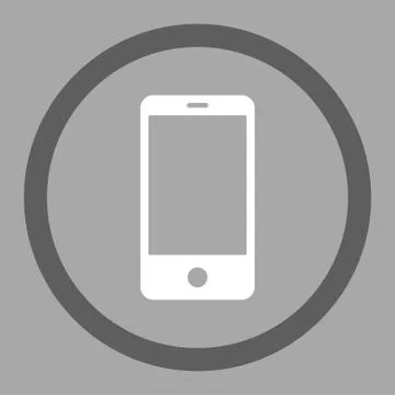 Smartphone flat dark gray and white colors rounded raster icon Illustrazione stock