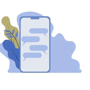 Smartphone flat design with chat application Stock Illustration