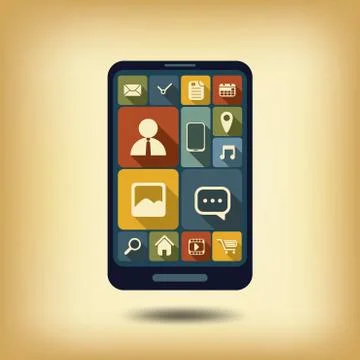 Smartphone flat design graphic user interface イラスト素材