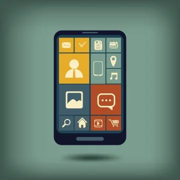 Smartphone flat design graphic user interface Stock Illustration