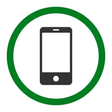 Smartphone flat green and gray colors rounded vector icon Illustrazione stock