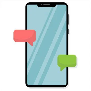 Smartphone flat illustration. Message in messenger. Vector illustration イラスト素材