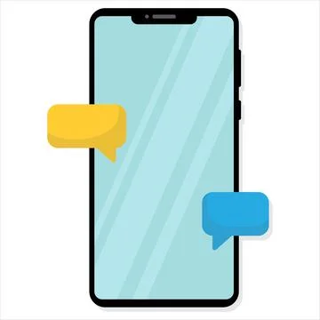 Smartphone flat illustration. Message in messenger. Vector illustration. Stock Illustration