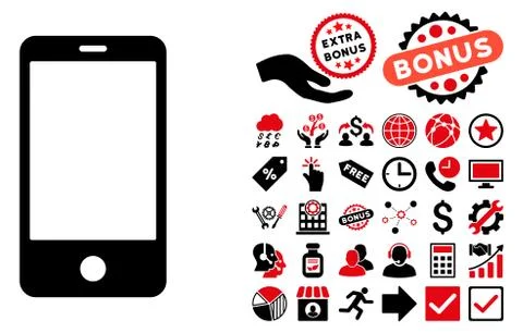 Smartphone Flat Vector Icon with Bonus Stock Illustration