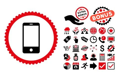 Smartphone Flat Vector Icon with Bonus Stock Illustration