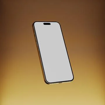 Smartphone floating against a warm gradient background, iphone white screen.. 스톡 일러스트