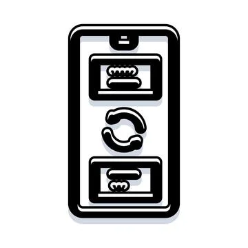 Smartphone food transfer processing icon Illustrazione stock