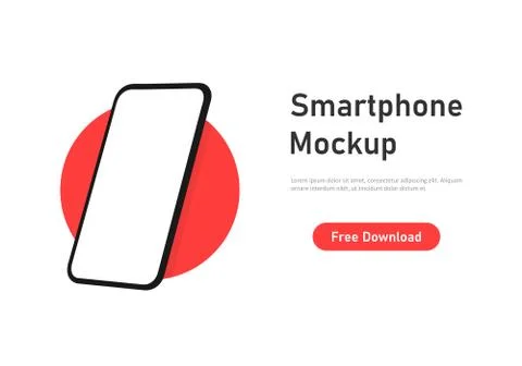 Smartphone frame blank screen. 3d vector isometric illustration cell phone Stock Illustration