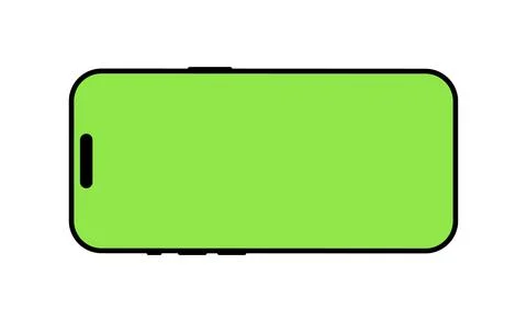 Smartphone frame. Blank smart phone green screen backdrop. Gadget flat symbol Stock Illustration