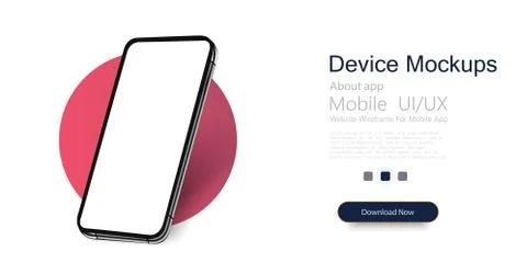 Smartphone frame less blank screen, rotated position. 3d isometric illustration Illustrazione stock