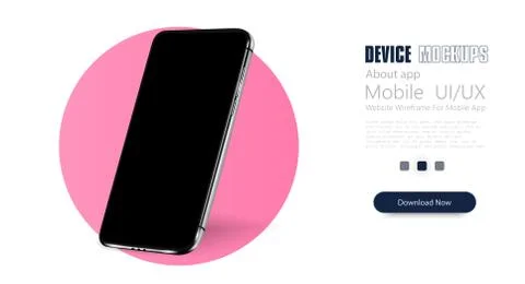 Smartphone frame less blank screen, rotated position. 3d isometric illustration Stock Illustration