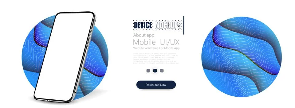 Smartphone frame less blank screen. Mockup generic device. Vector realistic Illustrazione stock