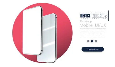 Smartphone frame less blank screen, rotated position. 3d isometric illustration Stock Illustration