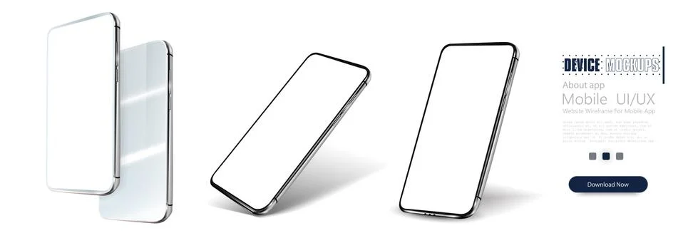 Smartphone frame less blank screen, rotated position. A collection of Stock Illustration