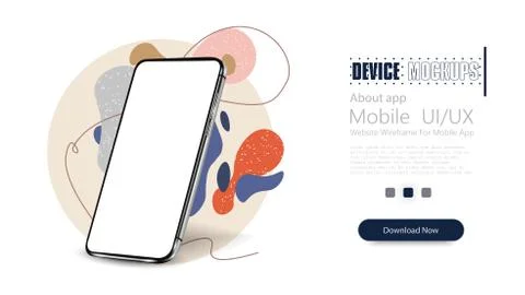 Smartphone frame less blank screen. Mockup generic device. Creative background Stock Illustration