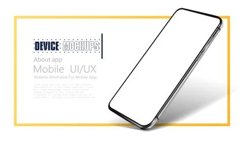 Smartphone frame less blank screen. Mockup generic device. Realistic smartphone Stock Illustration