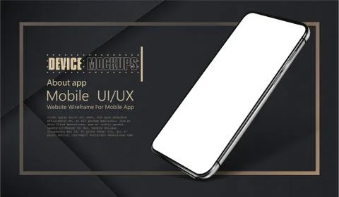 Smartphone frame less blank screen. Mockup generic device. Vector realistic Illustrazione stock