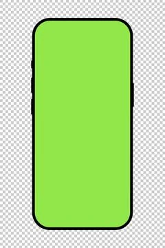Smartphone frame. Mobile phone with green screen pattern. Blank smart phone 스톡 일러스트