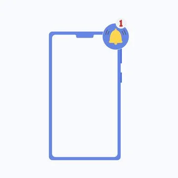 Smartphone frame notification reminder message, missed call notice Stock Illustration