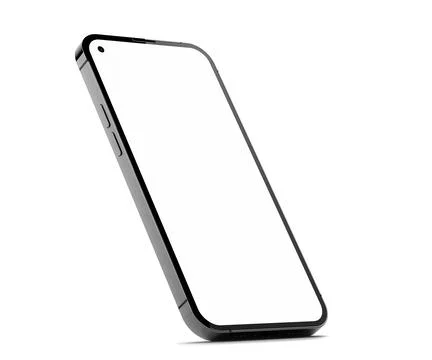 Smartphone frameless blank screen mockup template on edge isolated on white b Stock Illustration