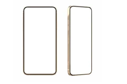 Smartphone frameless mock up with white screen. Illustration for presentation Stock Illustration