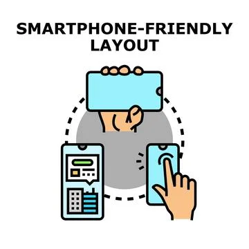 Smartphone friendly layout adapting to device screen 스톡 일러스트