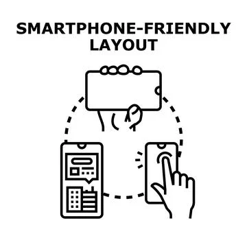 Smartphone friendly layout adapting to device screen Stock Illustration